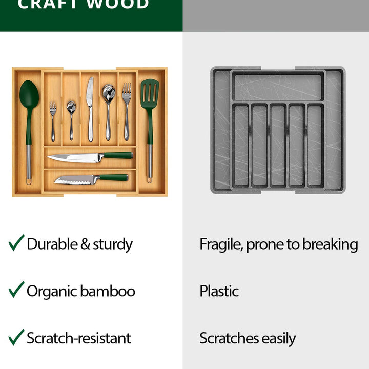 Royal Craft Wood 9-Slot Expandable Bamboo Drawer Organizer