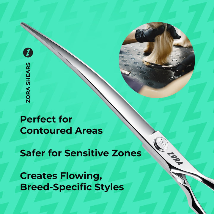 Zora A-800C Curved Pet Grooming Shear